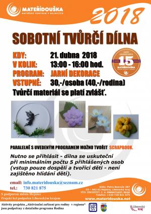 Program MC Mateřídouška na duben 2018 1