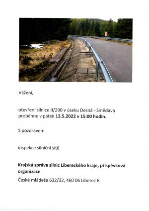 Zprůjezdnění silnice Smědava - Souš, Desná